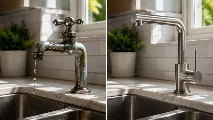 Tap replacement before and after, Highett